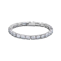 Bracelet tennis classique en argent S925 avec zircons de taille ovale sertis à griffes - 15CM / Argenté