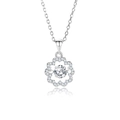 Collier élégant en argent sterling S925 avec pierre de moissanite dansante sur fond blanc - Argent 925 / Zircon Blanc Or Blanc