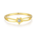Anello stella in argento sterling S925 placcato oro con pavé di zirconi scintillanti - US 6 / Oro