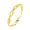 Minimalist S925 sterling silver twisted rope ring in gold finish shown on white background - US 6 / Gold