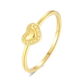 Anello cuore in argento sterling S925 dorato con bordo strutturato a perline vintage - US 6 / Oro