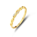 Anello intrecciato in argento sterling S925 placcato oro con accenti brillanti - US 6 / Oro