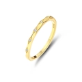 Elegante anello in argento S925 dorato con pietre di zircone cubico bianco scintillante - Taglia 6 (US 6) / Oro (FDJZ-197)