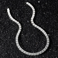 Collana hip hop da uomo con pietre di zircone quadrate scintillanti in argento - 45 cm / Collana d'Argento
