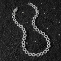 Collana hip-hop da uomo con simboli dell'infinito e cristalli bianchi incastonati - Argento - Collana (45 cm)
