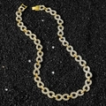 Collana hip hop dorata con maglie a infinito e pietre di zircone cubico scintillanti - Oro - Collana (45 cm)