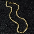 Hip-hop style gold heart tennis necklace with pavé diamonds on black stone background - Gold - Necklace (45 cm)