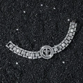 Bracciale stile orologio argento hip hop con ciondolo a croce rotante per uomo - Argento