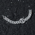 Bracelet hip-hop argenté avec breloque crâne rotative et strass étincelants incrustés - Crâne Rotatif / Argent