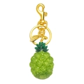 Funkelnder grüner Ananas Schlüsselanhänger aus Harz mit goldenem Karabinerverschluss - Ananas