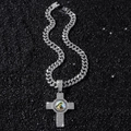 Collana cubana hip-hop da uomo in argento con pendente a croce e icona della Vergine - Argento (Croce Vergine Maria) - Con Catena