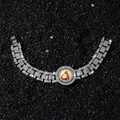 Silberfarbenes Armband mit Strassbesatz und Jesus Heilig-Herz-Porträt für Damen - 8inch / Silber (Rotierendes Porträt)