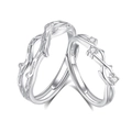 S925 sterling silver branch couple rings set with cubic zirconia adjustable design - Adjustable Open / Couple Rings (FDJZ-363-情侣一对)