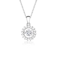 Elegant S925 sterling silver windmill necklace with sparkling moissanite sunflower pendant - 925 Silver / Moissanite White Stone Silver
