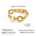 Detaillierte Größenangaben für das vergoldete klobige Gliederkettenarmband aus Edelstahl - Armband (YYB023208-G) / Länge 18 cm / Breite 1,74 cm