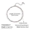 Zilveren roestvrijstalen geometrische ketting voorzien van de productspecificaties - Yya025002-p (enkelbandje)