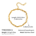 Goldenes Edelstahlarmband mit geometrischer Kette und genauen Maßangaben für Damen - Yyb025006-g (armband)