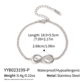 Bracciale infinito in acciaio inossidabile con catena cubana e dettagli sulle dimensioni - Argento (YYB023199-P)