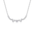Funkelnde S925 Sterling Silber Smile Halskette mit brillanten Zirkonia für Damen - 925er Silber / Weißgold
