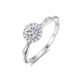 S925 Sterling silver bamboo joint ring with 50 point round cut diamond center stone - Fdjz-446-0.5ct Moissanite (d Color)