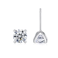 Classic 925 sterling silver stud earrings featuring round brilliant moissanite stones - 925 Silver / 4mm (0.3ct) / White Gold