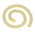 Collana a catena Cuban link dorata con diamanti incastonati e chiusura a cassetta - Collana da 20 pollici / Oro