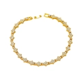 Détail d'un bracelet hip hop doré avec maillons en forme de croix et zircons brillants - Bracelet Or-8 pouces
