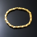 Bracelet à maillons dorés minimaliste moderne pour hommes et femmes, fini poli brillant - Doré