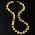 Collier chaîne cubaine glacé avec placage d'or et cristaux ronds étincelants pour hommes - Collier (20 pouces) / Or