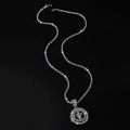Collier hiphop avec pendentif croix argenté serti de zircons et chaîne corde - Chaîne torsadée 0,3 * 60 cm / Argent (Croix)