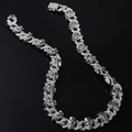 Hip hop silver Cuban link necklace with iced out skull charms and sparkling crystals - Necklace (50cm) / Gold