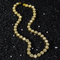 Men's 10mm gold tennis chain necklace with sparkling round cubic zirconia crystals - Gold Necklace (40cm)