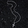 Collier hip hop classique avec pendentif croix en zircon étincelant et chaîne argent - Avec Chaîne Torsadée / Argent