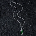Hip hop Saint Jude pendant necklace with green robe on a silver rope chain - Silver (St Jude) - With Stainless Steel Rope Chain