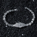 Hip-hop stijl St. Judas religieuze medaillon armband met bladvormige schakels - Zilver