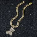 Hip hop gouden Cubaanse ketting met 'iced out' beer hanger en fonkelende zirkonia's - Kettingset / Goud