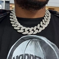 Silberne Panzerkette für Herren mit dichten Strasssteinen im Hip-Hop-Streetwear-Stil - Silber