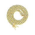 Detailansicht der 9mm Panzerkette mit blau-weißen Strasssteinen und besetztem Verschluss - 16cm / Gold mit rosa und weißen Steinen