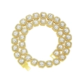 Macro detail of gold-plated hip hop tennis chain with square zircons and iced-out pave - Gold White Zirconia