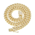 13mm vergoldete Iced Out Panzerkette mit funkelnden Kristallen im Hip-Hop-Stil für Herren - Gold 70cm