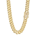 13mm goldene Panzerkette mit vollbesetztem Diamantverschluss für Hip-Hop-Schmuck-Stil - Gold 45cm