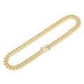 13mm goldene Panzerkette Armband mit Pavé-Diamanten und sicherem Kastenverschluss - Gold-50cm