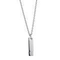 Collar de doble colgante rectangular plateado pulido con cadena de acero inoxidable - 60CM