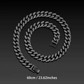 60cm Gunmetal-Schwarz-Panzerkette für Herren mit weißen Zirkonia besetzt - Schmuckschnalle / 60CM / Gunmetal
