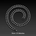 70cm Gunmetal Schwarze Iced-Out Gliederkette für Herren mit Mikro-Pave Strasssteinen - Schmuckschnalle / 70cm / Gunmetal