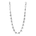 Silver punk hip hop pant chain with metallic rivet spikes and lobster clasps for unisex - Rivet Spike Style (Steel Color)