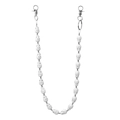 Detail of white resin skull beads on a hip hop trouser chain with silver lobster clasps - White