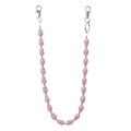 Pink matte skull bead pants chain with silver metal lobster clasps and key ring detail - Pink