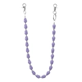 Purple frosted skull bead denim chain with silver lobster clasps for hip-hop style - Purple