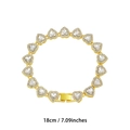 Goldenes Herzarmband mit Kristallen und Strasssteinen, Länge 18cm oder 7.09 Zoll - 18cm / Gold